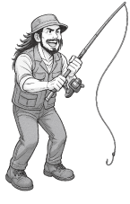 🎣 釣りをしている男性